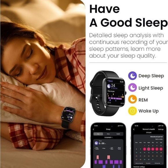 NEW High Tech Smart Watch for Messages/Calls, Fitness, Heart, & Sleep Tracker - Picture 5 of 7